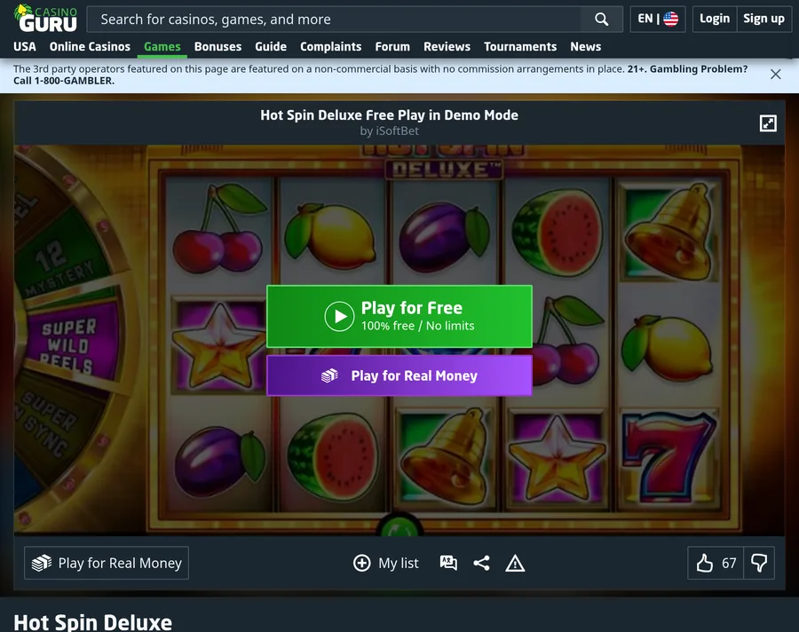 Hot Spin Deluxe game preview
